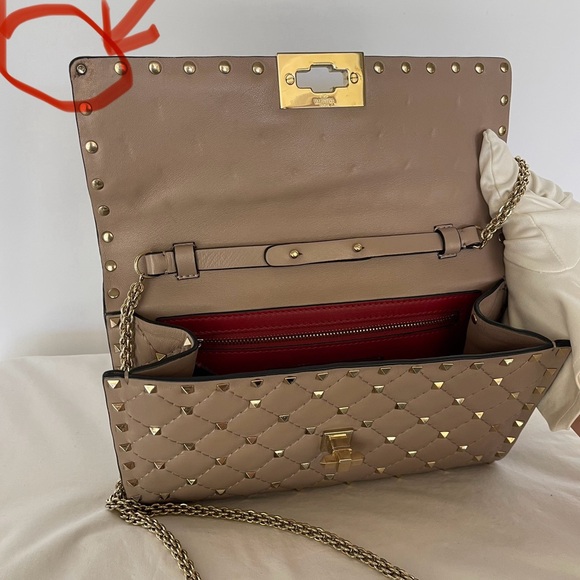 VALENTINO ROCKSTUD SPIKE NAPPA LEATHER CROSSBODY CLUTCH BAG - Picture 15 of 15
